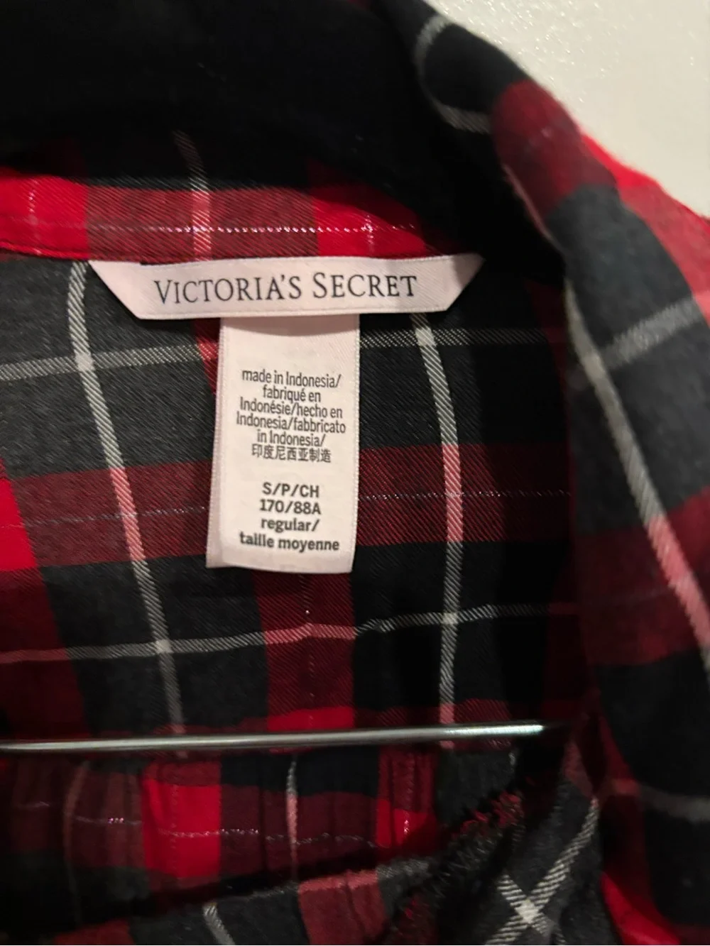 Victoria's Secret Red and Black Plaid Pajama Set